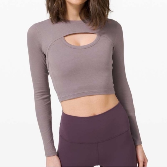 lululemon athletica Tops - Lululemon Better Best long sleeve cut out front cropped athletic top